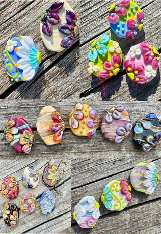 Custom Lampwork Floral Focal